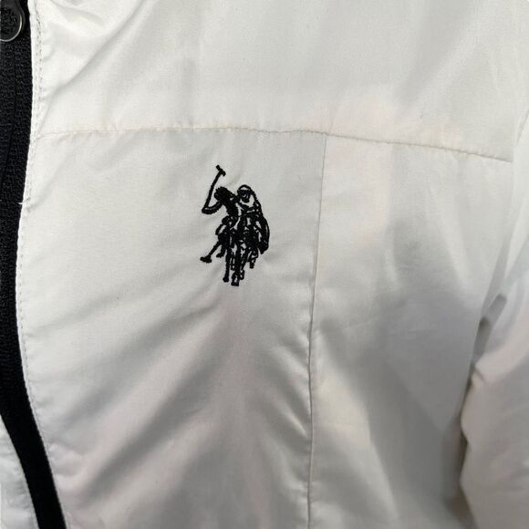 U.S. Polo Assn Women's White Hooded Ski Coat Size Medium Full Zip - Picture 2 of 10